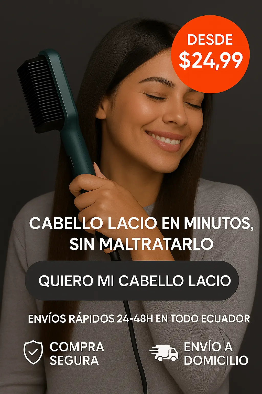 CEPILLO ALISADOR DE CABELLO™ - Cabello lacio en minutos, sin salir de casa!